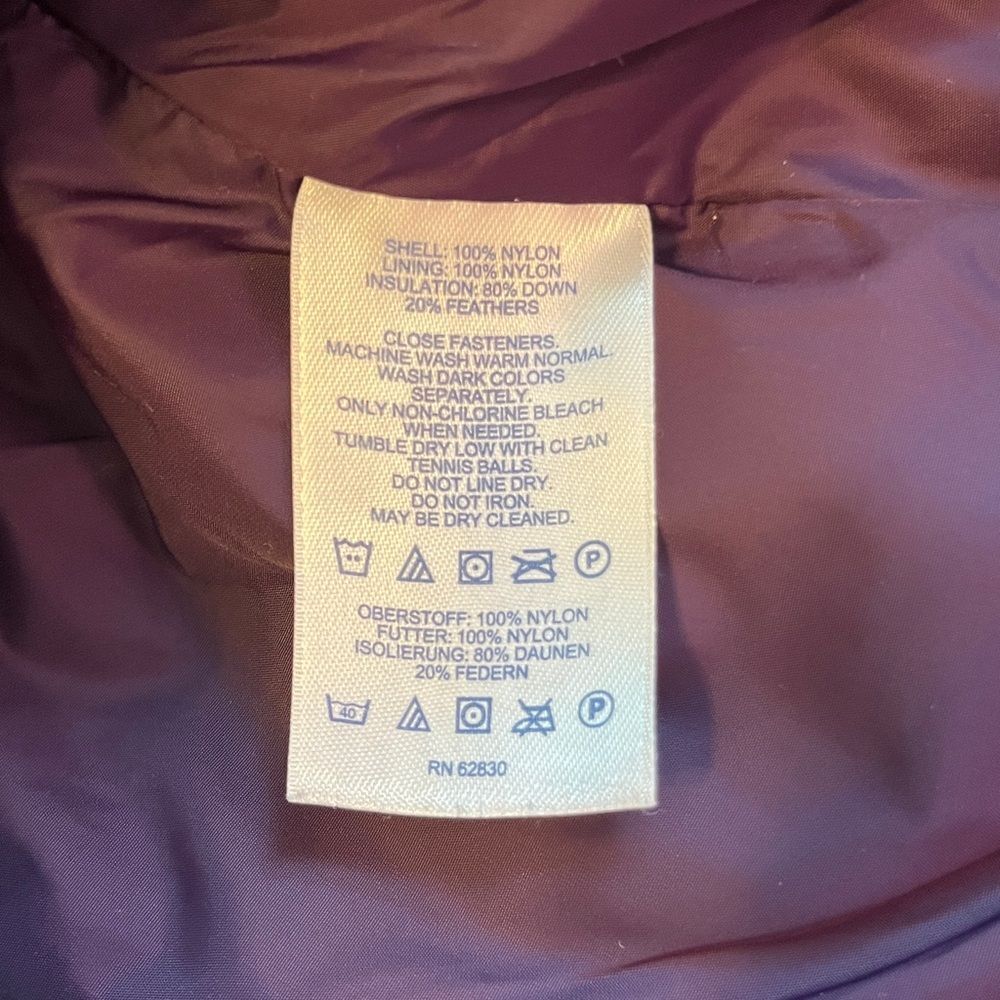 Lands End Goose Down Quilted Puffer Vest Purple Small Gorpcore Cabincore Winter - Picture 6 of 7